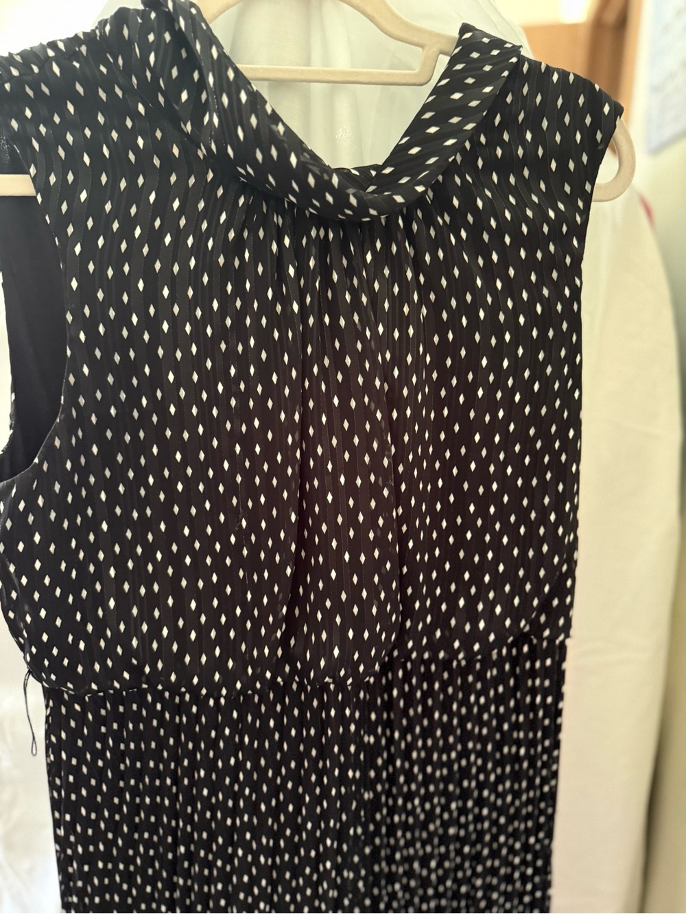 Karl Lagerfeld Black Dress with White Diamond Motif